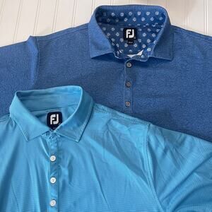 FootJoy Polo Shirts Tops Bundle of 2 Golf Preppy Resort Blue Size Mens Large